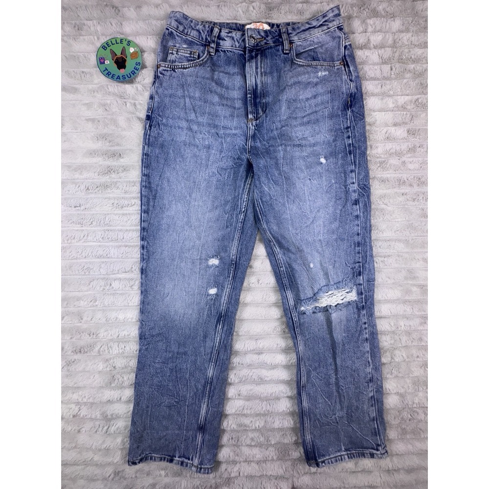 We The  Free‎ People Sz 30 Dakota Straight Wide Leg Ankle Jeans High Rise 30x27 - Picture 2 of 13